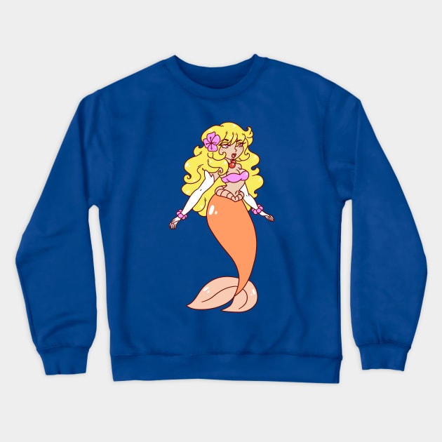 Pink and Coral Mermaid Crewneck Sweatshirt by saradaboru